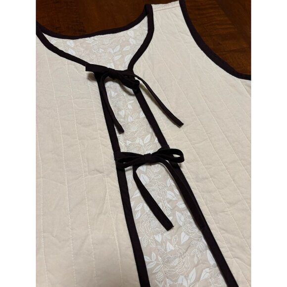 Hand Made Tie Front 100% Organic Cotton Quilted Vest - Picture 3 of 6